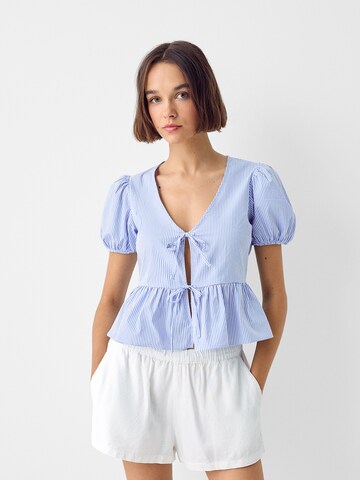 Bershka Bluza | modra barva: sprednja stran