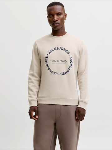 Sweat-shirt 'JJBENSON' JACK & JONES en beige : devant