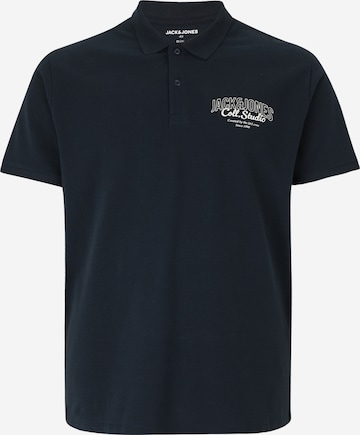 Jack & Jones Plus Poloshirt 'JJMAKOTO' in Blau: Vorderseite