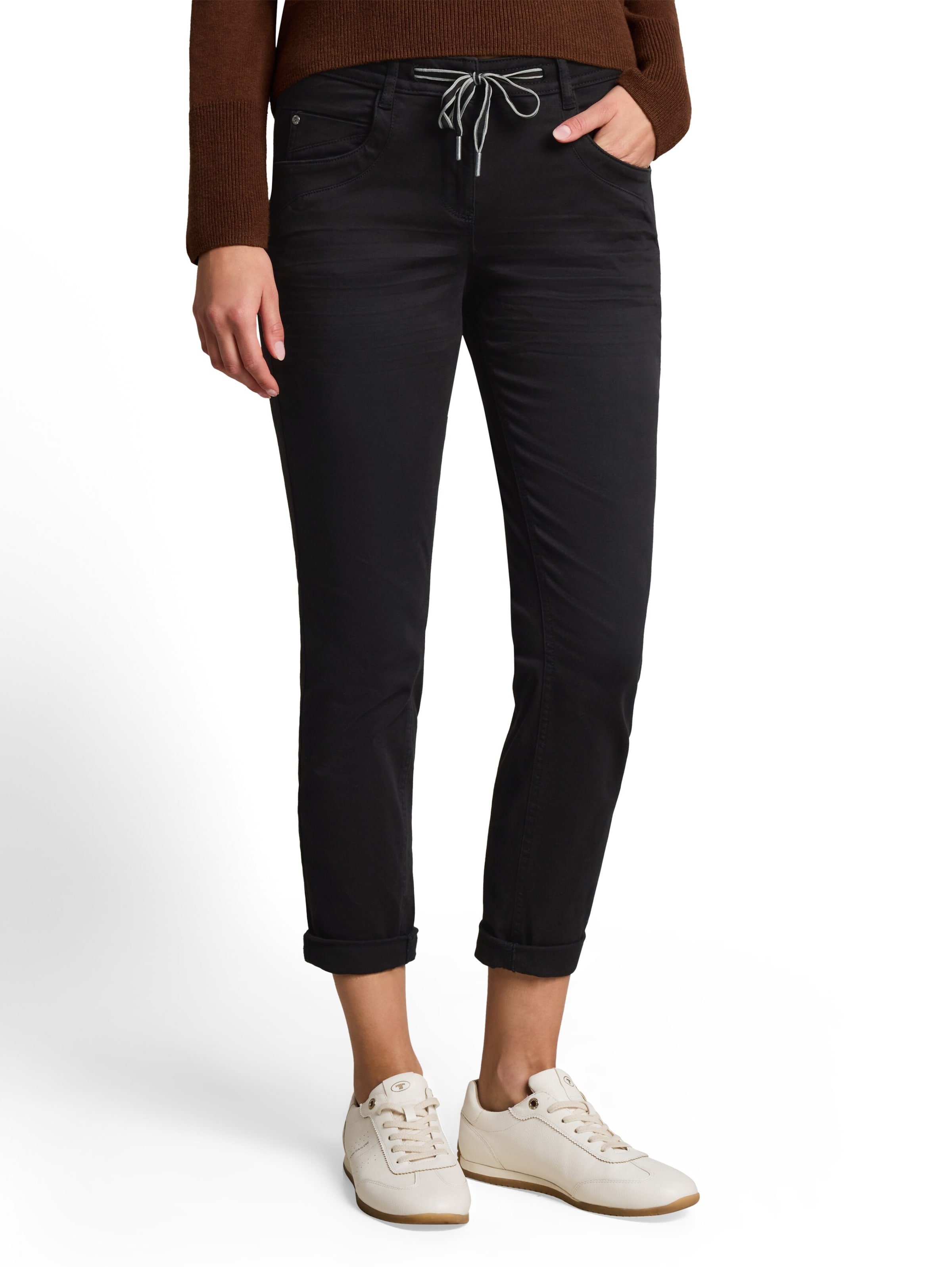 TOM TAILOR Slim fit Pants in Black: front