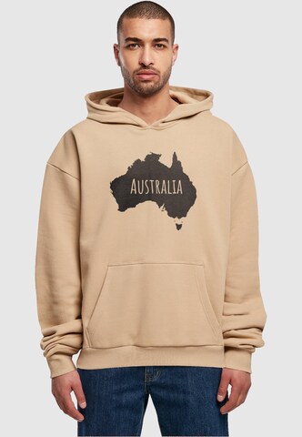 Merchcode Sweatshirt 'Australia' in Beige: predná strana