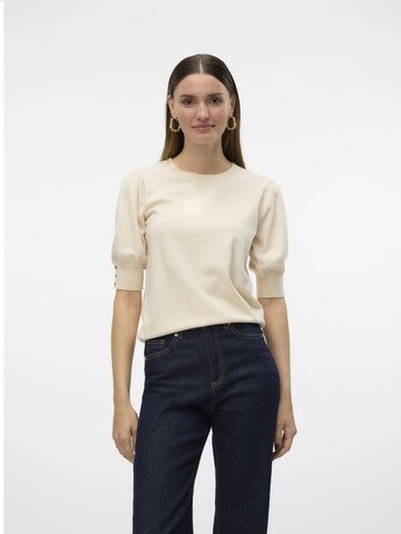 VERO MODA Sweater 'VMHOLLYKARIS' in Beige: front