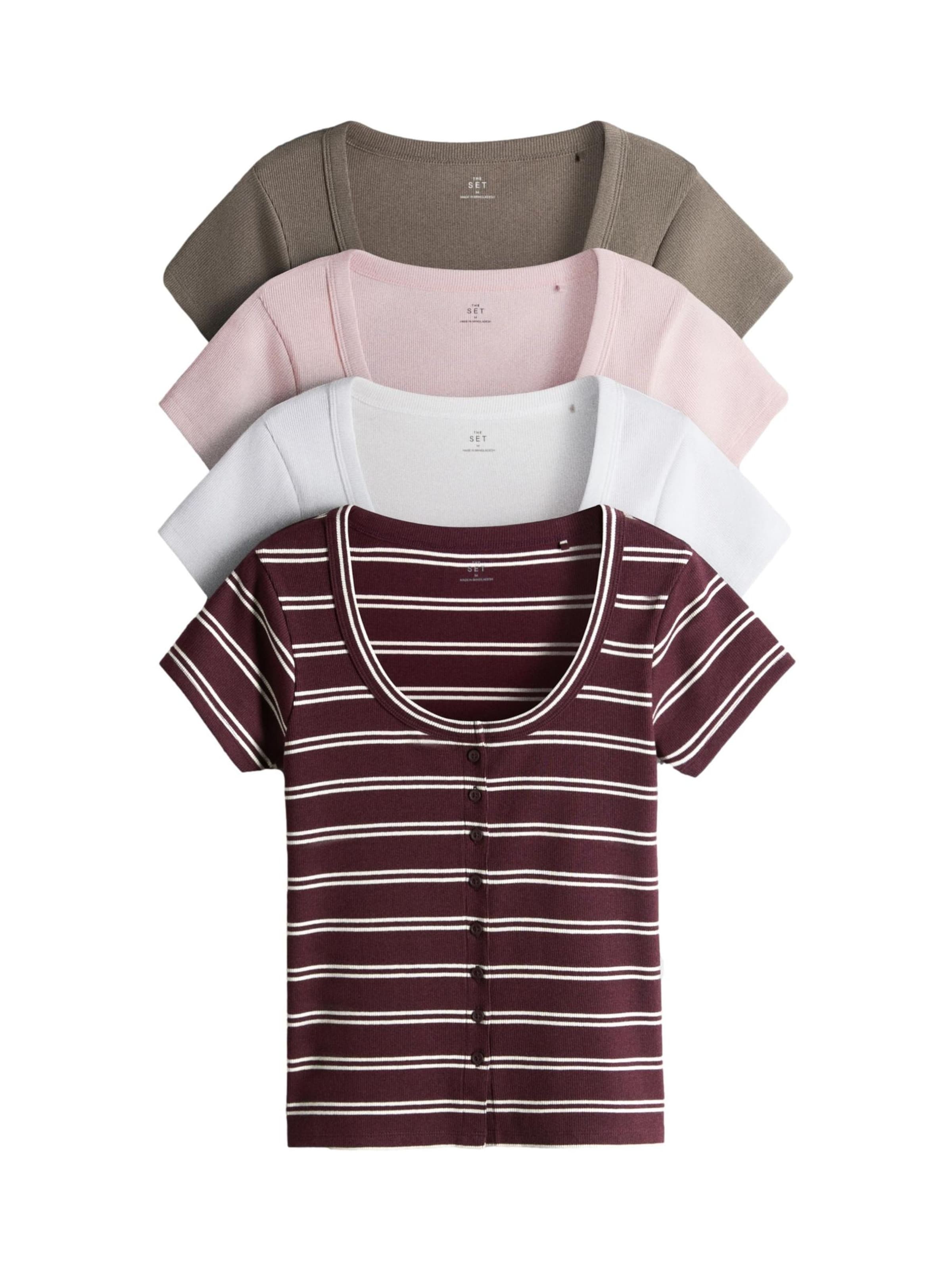 The Set Strickjacke in Beige: Vorderseite