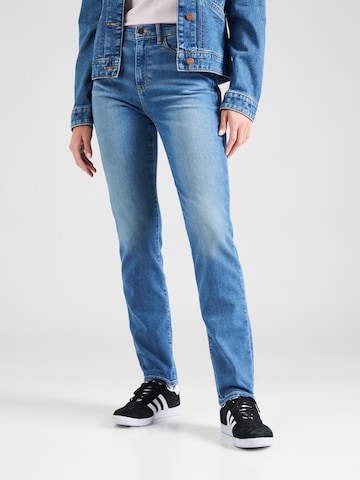 mėlyna WRANGLER Prigludęs Džinsai: priekis