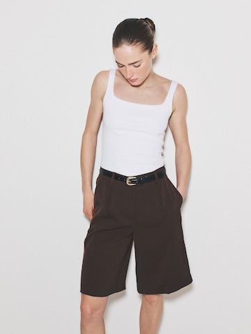 Regular Pantalon à plis The Set en beige