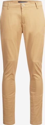 Indumentum Slim fit Chino Pants in Brown: front