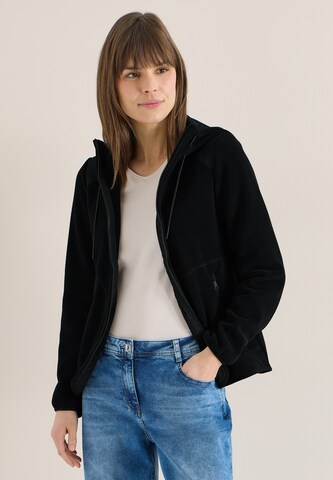 CECIL Fleecejacke in Schwarz: Vorderseite