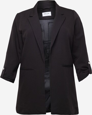 Blazer 'Willa' ABOUT YOU Curvy en noir : devant