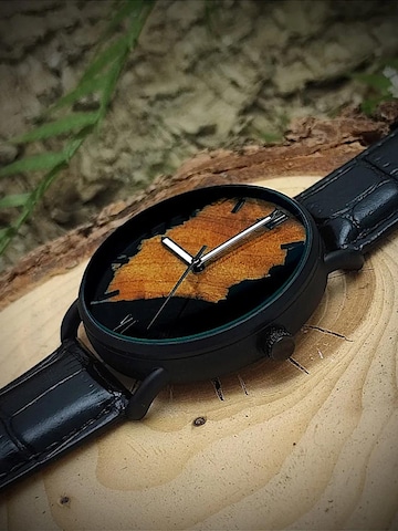Holzwerk - Reloj analógico 'DREBKAU' en negro