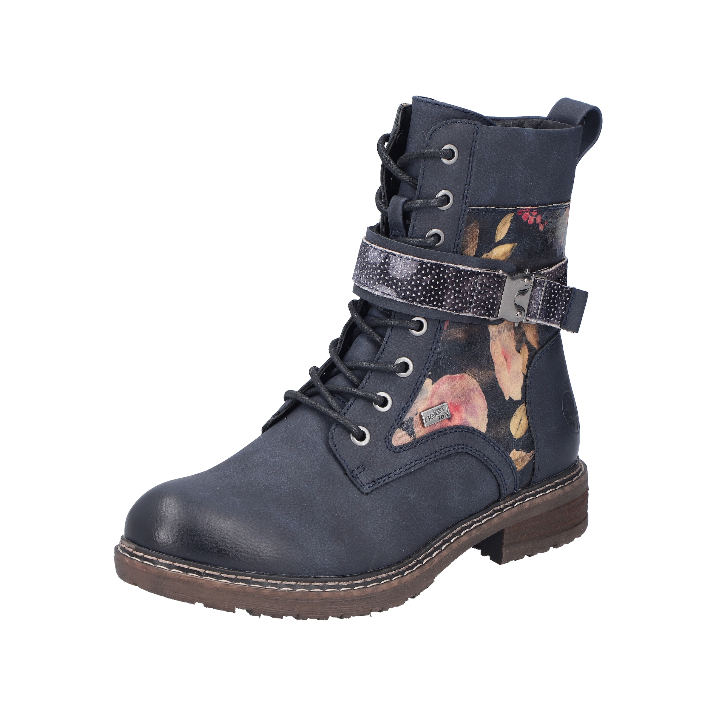 Rieker - Botim com fivela em azul: frente