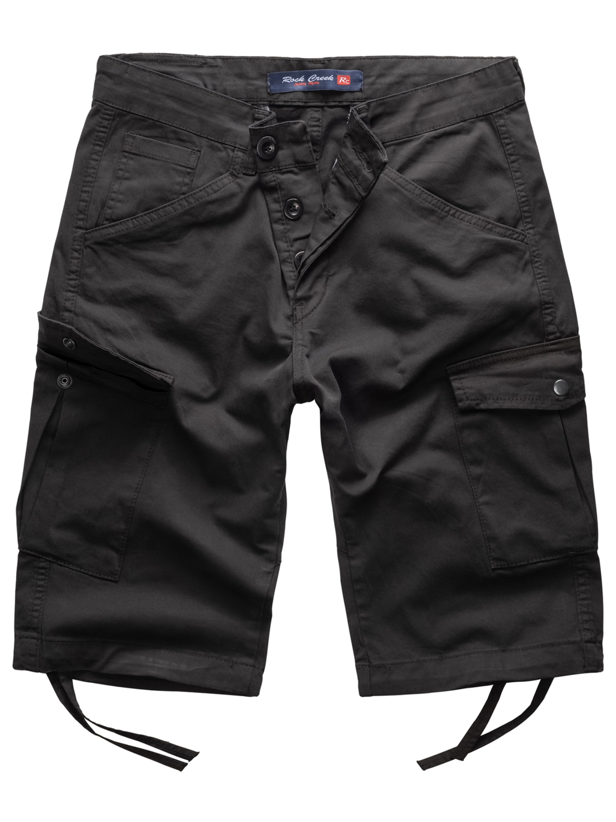 Rock Creek Regular Cargo Pants in Black: front
