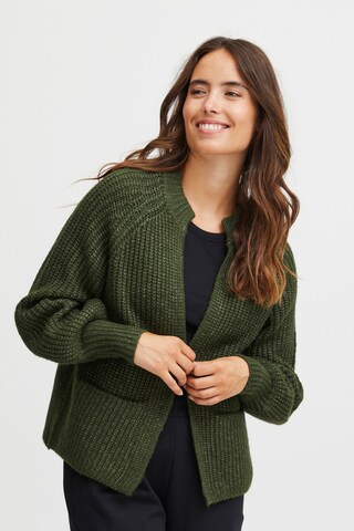 Fransa Knit Cardigan 'BEVERLY' in Green: front