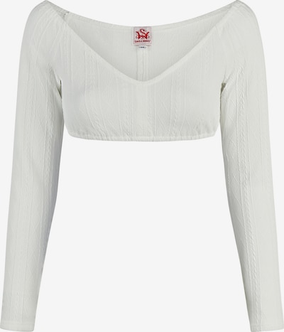 SPIETH & WENSKY Trachtenbluse 'Geras', Off Shoulder, Jersey mit geometrischen Muster in weiß, Produktansicht