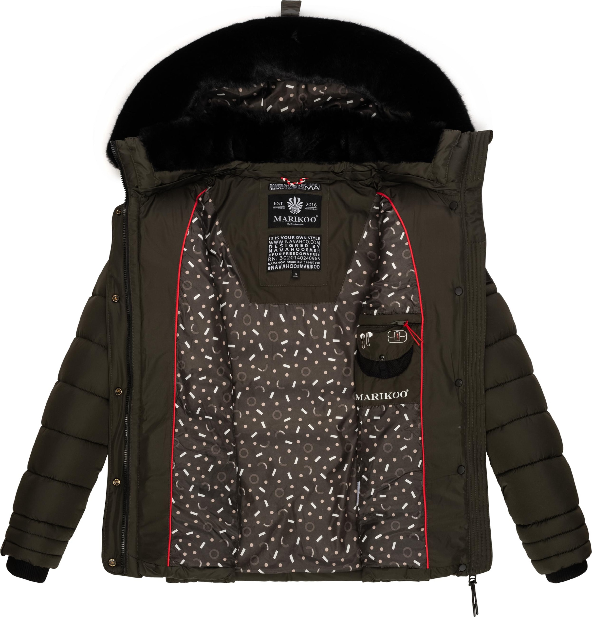 MARIKOO Зимняя куртка 'Qesraa' в Серый