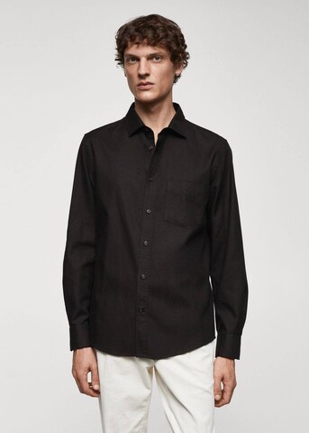 MANGO MAN Regular fit Button Up Shirt 'Prati' in Black: front