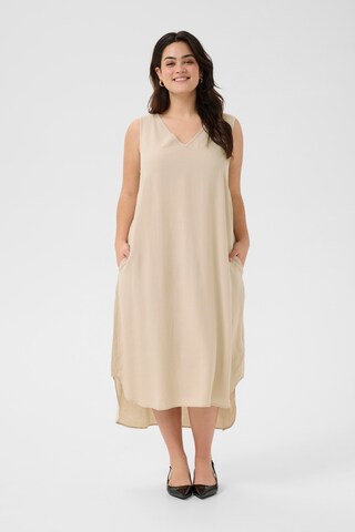 KAFFE CURVE Jurk 'Mille' in Beige: voorkant