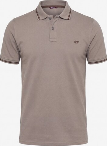 Carrera Jeans Regular Fit Hemd 'Piqué Polo Tipping' in Braun: Vorderseite