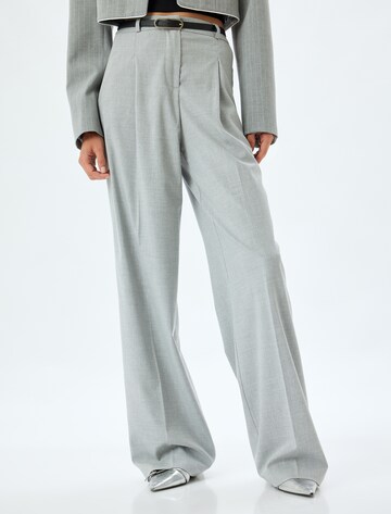 Koton Wide leg Trousers with creases in Grey: front