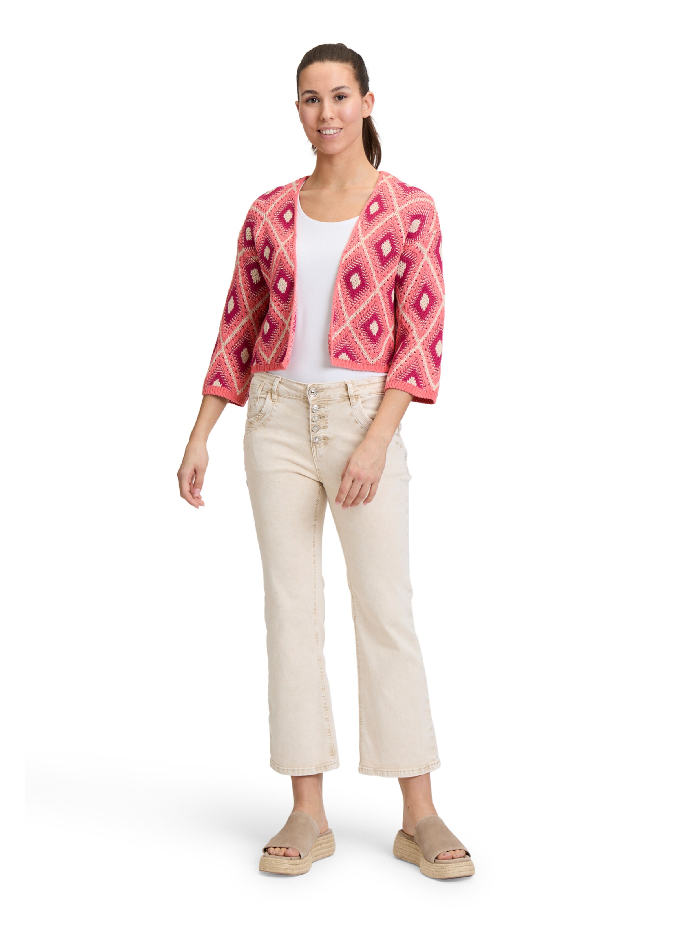 Cartoon Knit cardigan in Pink