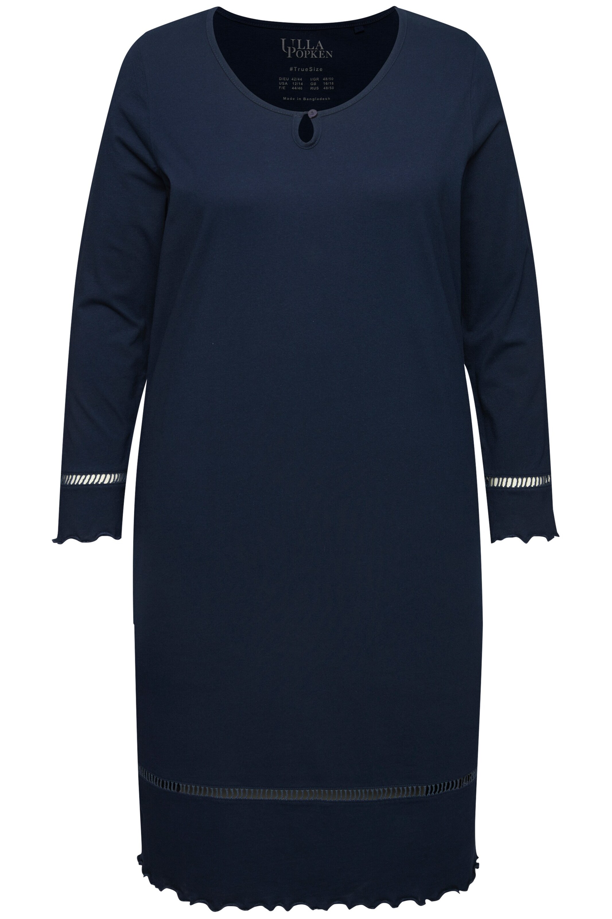 Ulla Popken Nachthemd in Blauw: voorkant