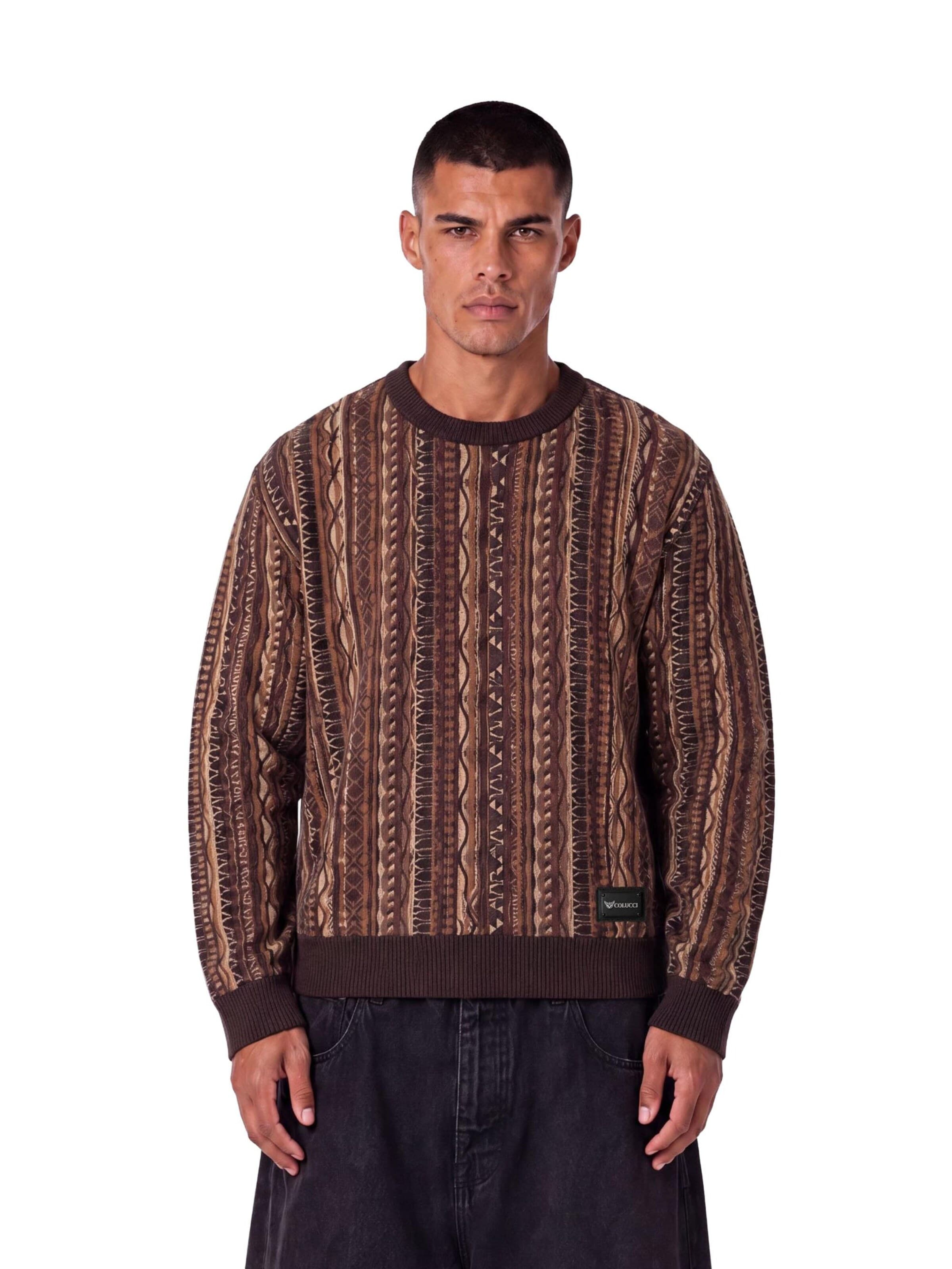 Colucci Pullover 'AOP'‌‌‌‌‌‌‌‌‌‌ in Braun