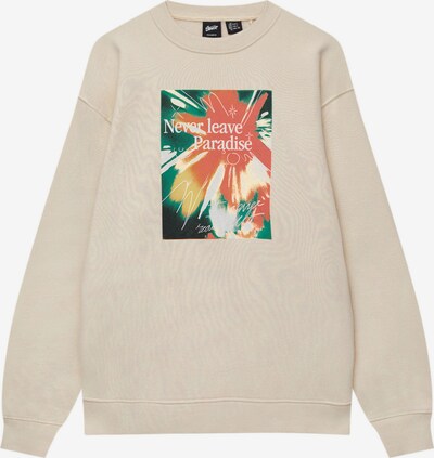 Pull&Bear Sweatshirt in Stone / Green / Red, Item view