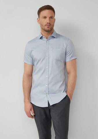 s.Oliver BLACK LABEL Regular fit Overhemd in Blauw: voorkant