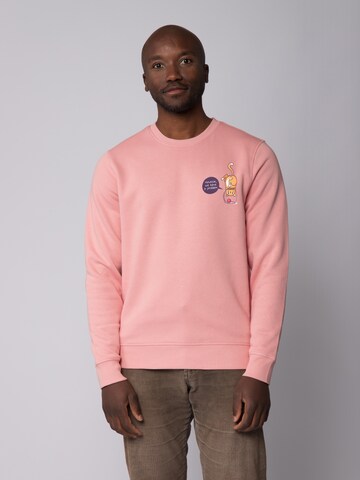 Felpa ' Funny Cat ' di Watapparel in rosa: frontale