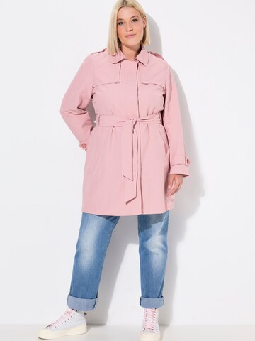 Cappotto di mezza stagione 'Contemporary' di Ulla Popken in rosa: frontale