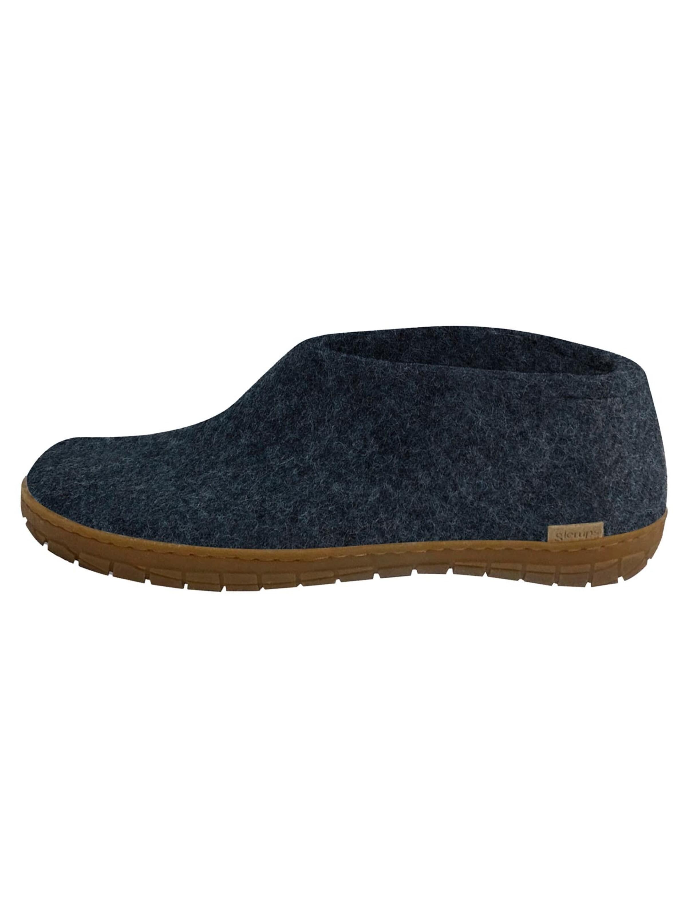 Glerups Slipper 'Honey' in Blue: front