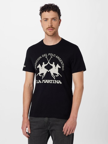 La Martina - Camiseta en negro: frente