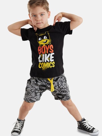 Denokids Set 'Cartoon' in Schwarz: Vorderseite