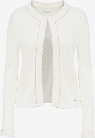 Influencer Knit cardigan ' Hole' in White: front