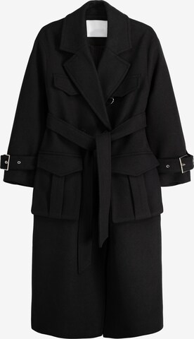 Manteau mi-saison Bershka en noir : devant