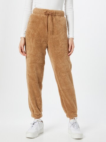 PIECES Tapered Pants 'Carli' in Brown: front