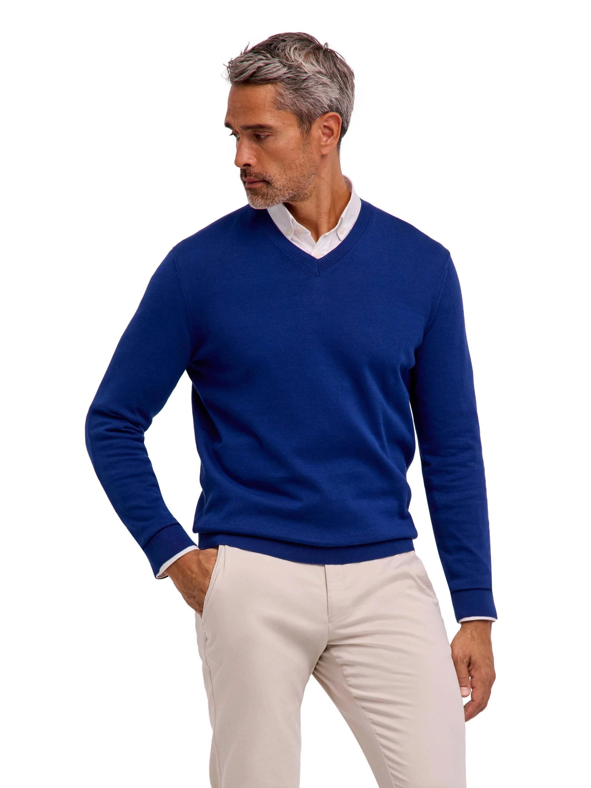 FALKE Sweater 'Cotton Knit' in Blue: front