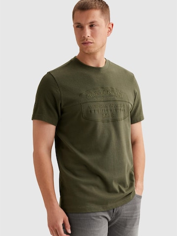 PME Legend Shirt 'T-shirt in a material blend with artwork' in Groen: voorkant