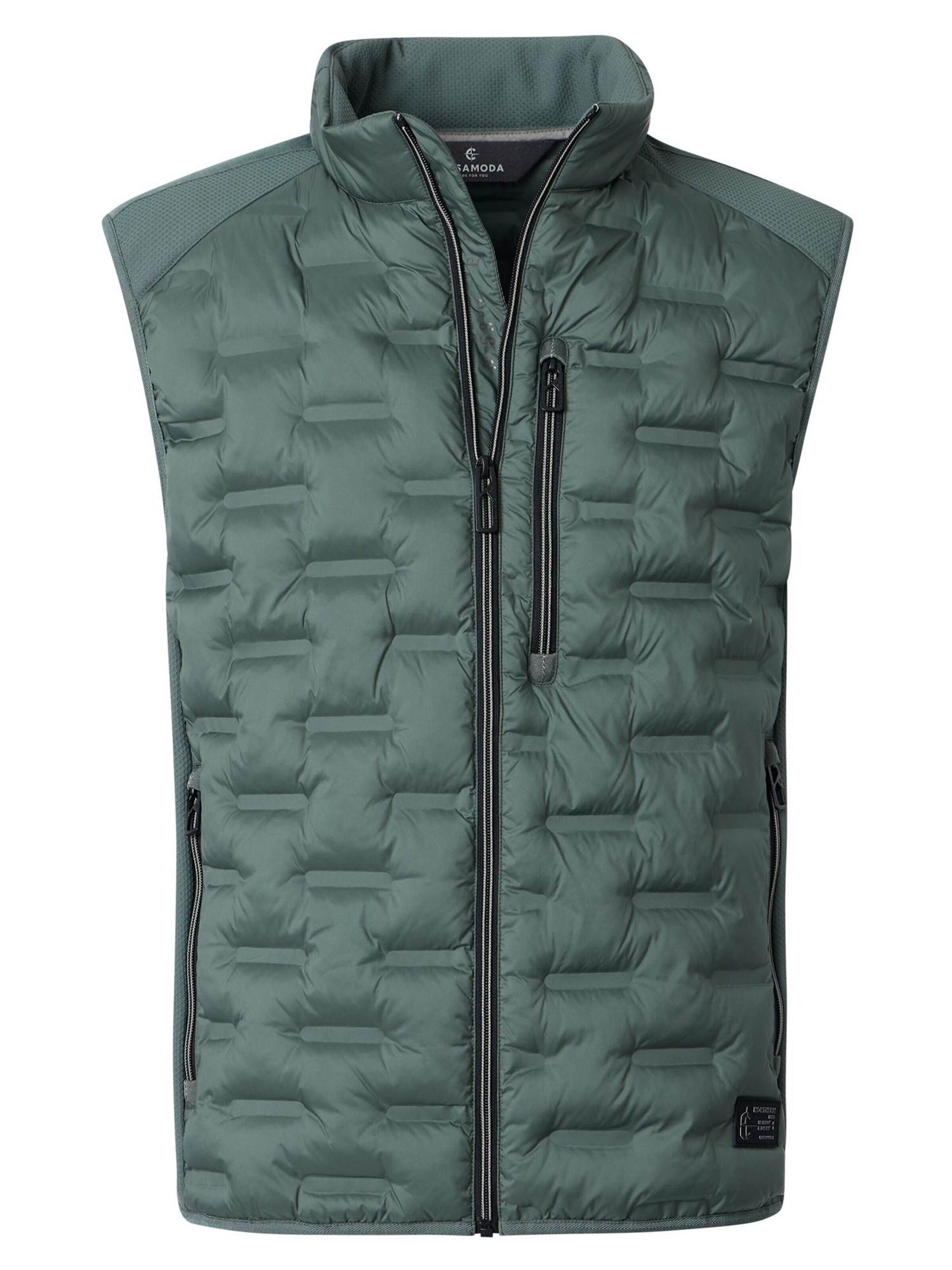 CASAMODA Bodywarmer 'Basic' in Groen: voorkant