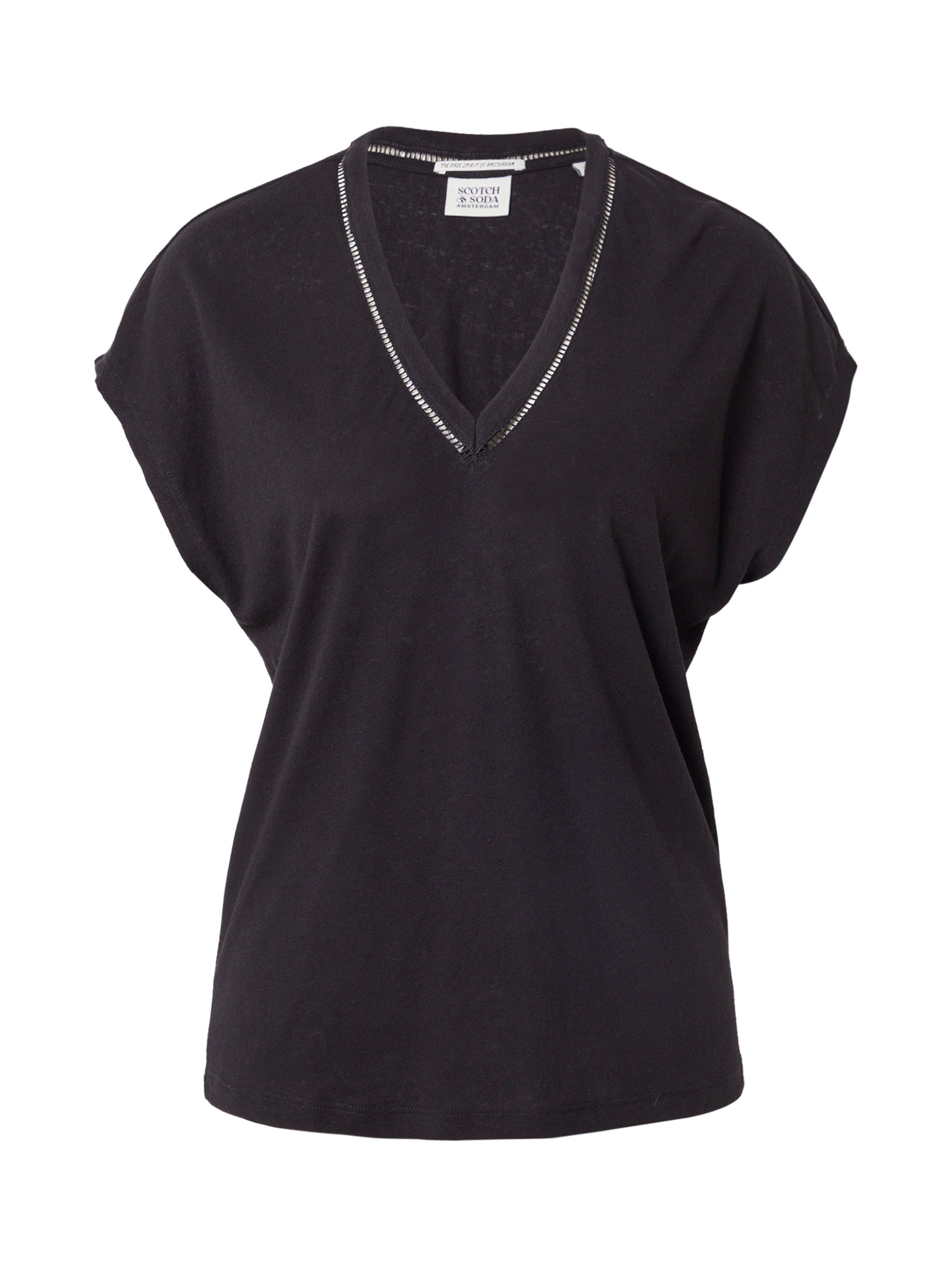 SCOTCH & SODA Μπλουζάκι σε μαύρο: μπροστά