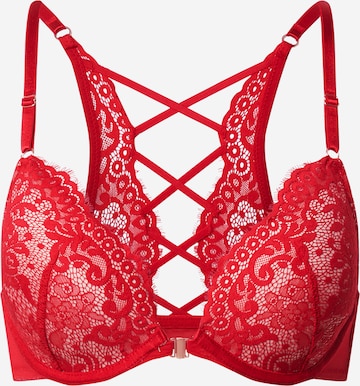 Hunkemöller - Soutien de tecido Soutien 'Cardi' em vermelho: frente