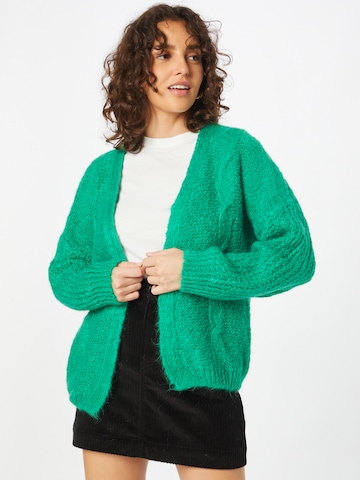 Hailys Knit Cardigan 'Finja' in Green: front