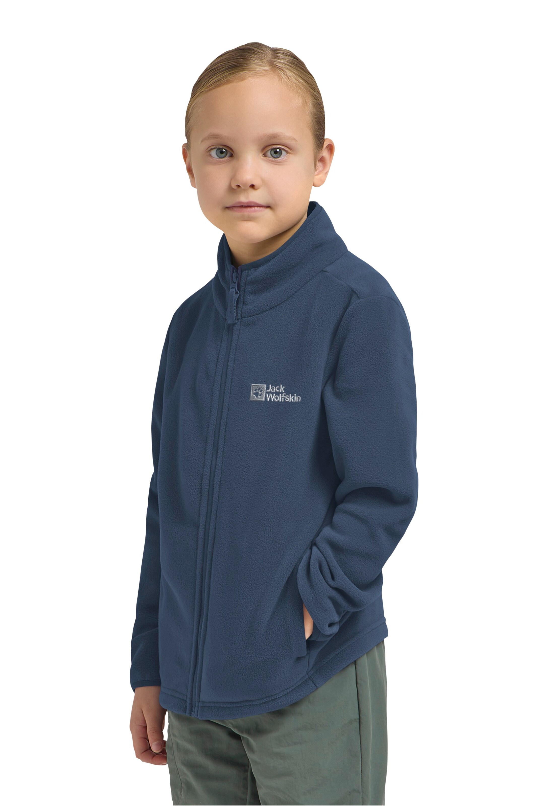 JACK WOLFSKIN Athletic Fleece Jacket in Blue