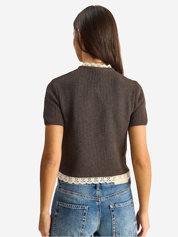 Cardigan Bianco Lucci en marron