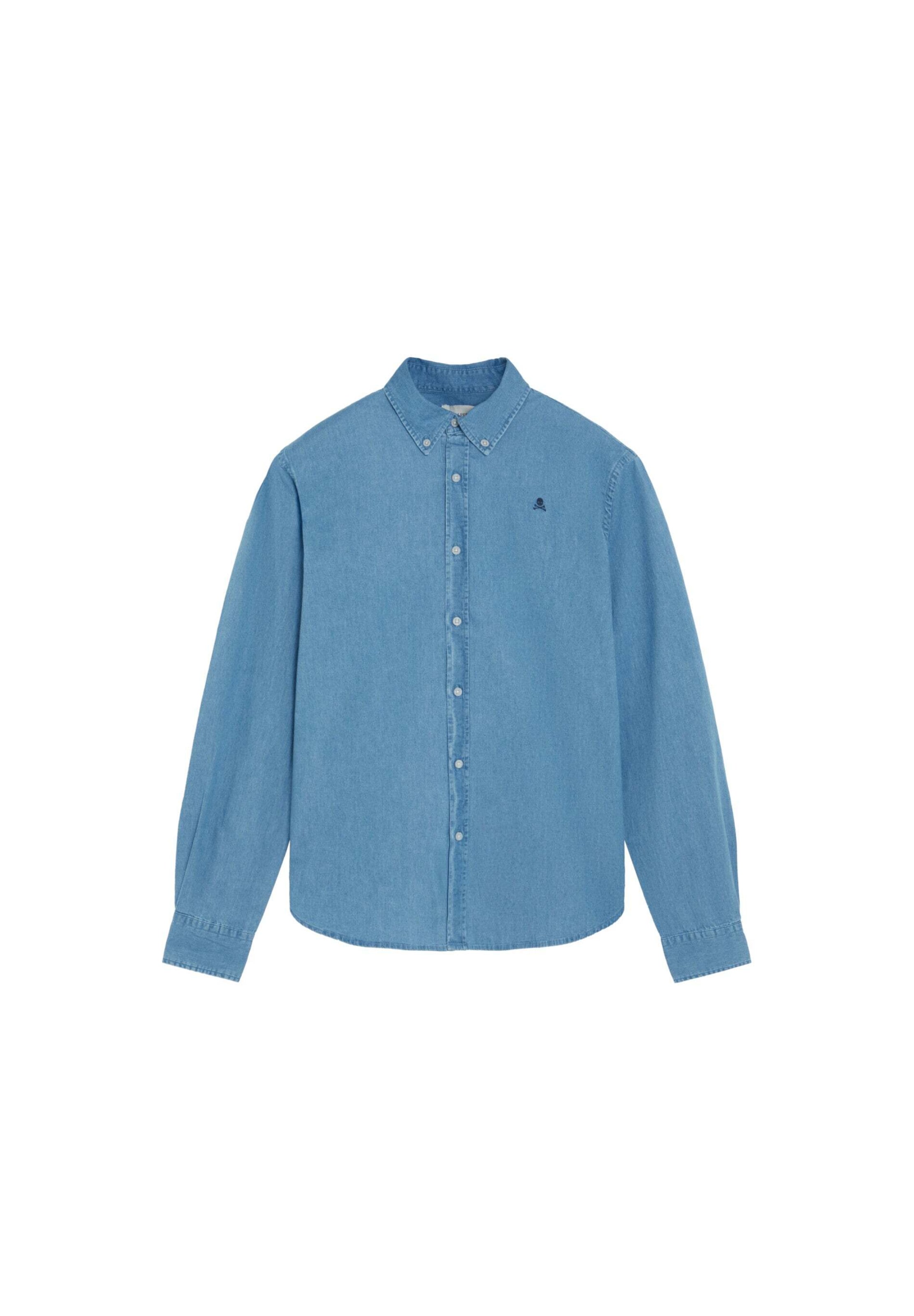 Scalpers Regular fit Overhemd in Blauw: voorkant
