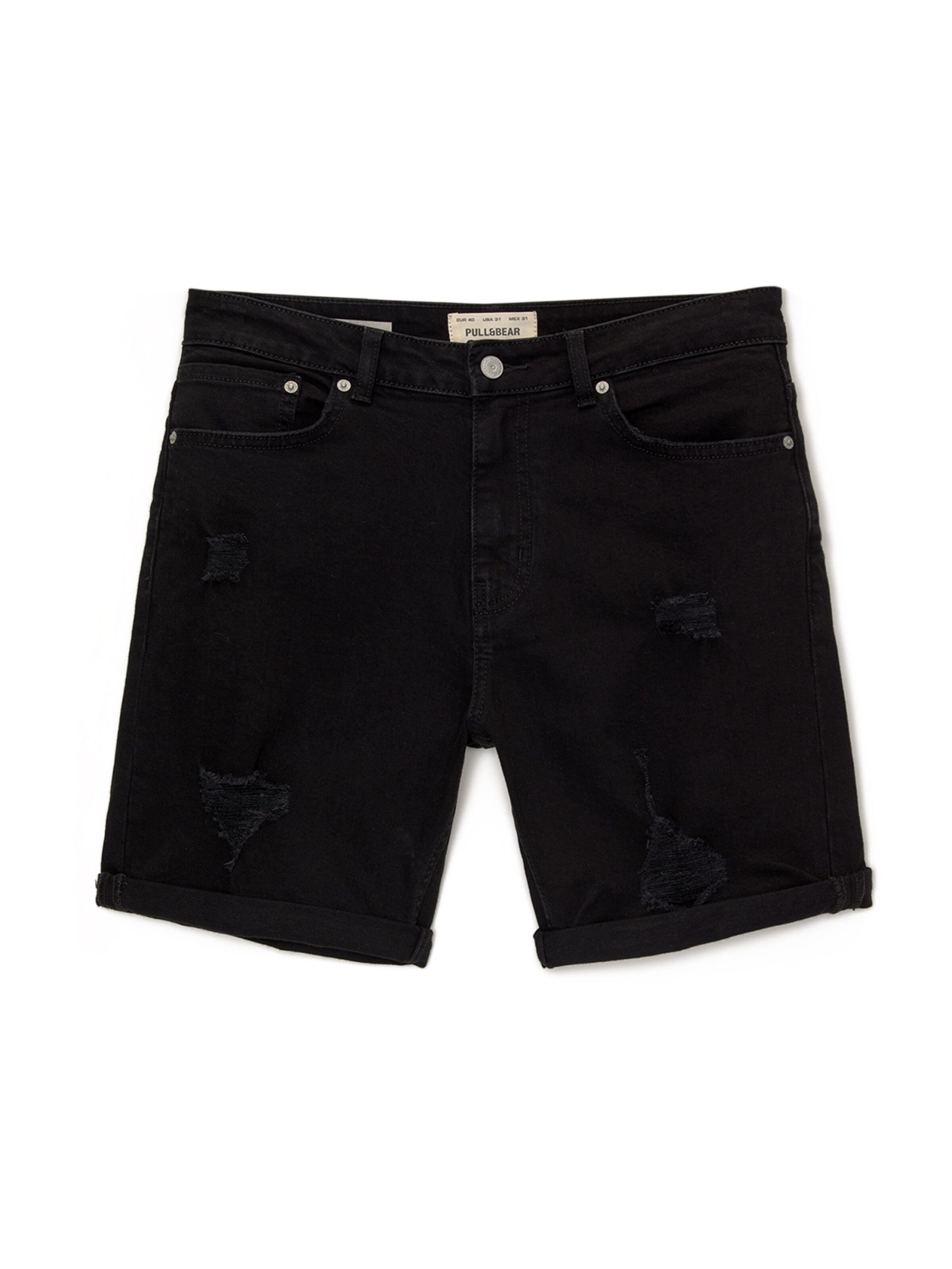 Coupe slim Jean Pull&Bear en noir : devant