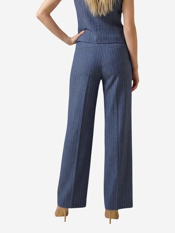 I AM Wide leg Trousers with creases 'Pantaloni Gessati 95108' in Blue