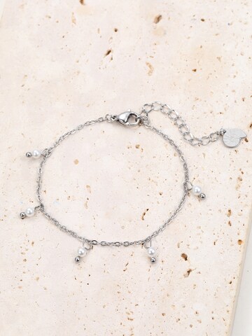 Braccialetto 'Cinque Pearl' di Hey Happiness in argento