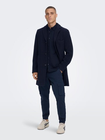 Manteau mi-saison 'Jaylon' Only & Sons en bleu