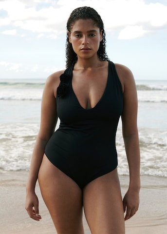 MANGO Triangel Badeanzug 'Pompeiap' in Schwarz