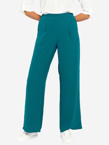 LolaLiza - Perna larga Calças com pregas em azul: frente